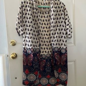 Kimono white blue red